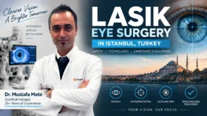 Dr Mustafa Mete ophthalmologist explaining LASIK eye surgery in Istanbul Turkey