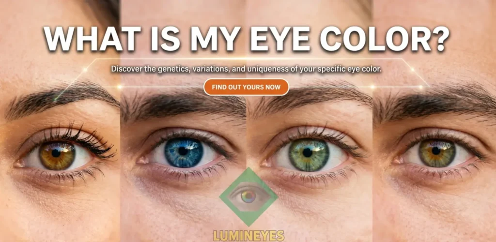 A medical guide showing different eye color grades and types to help patients identify their natural eye color.