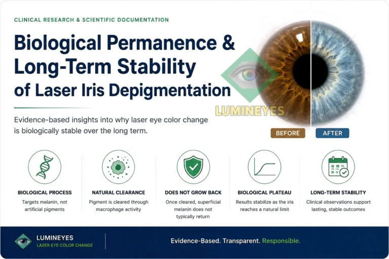 Featured image about biological permanence and long-term stability in laser eye color change research