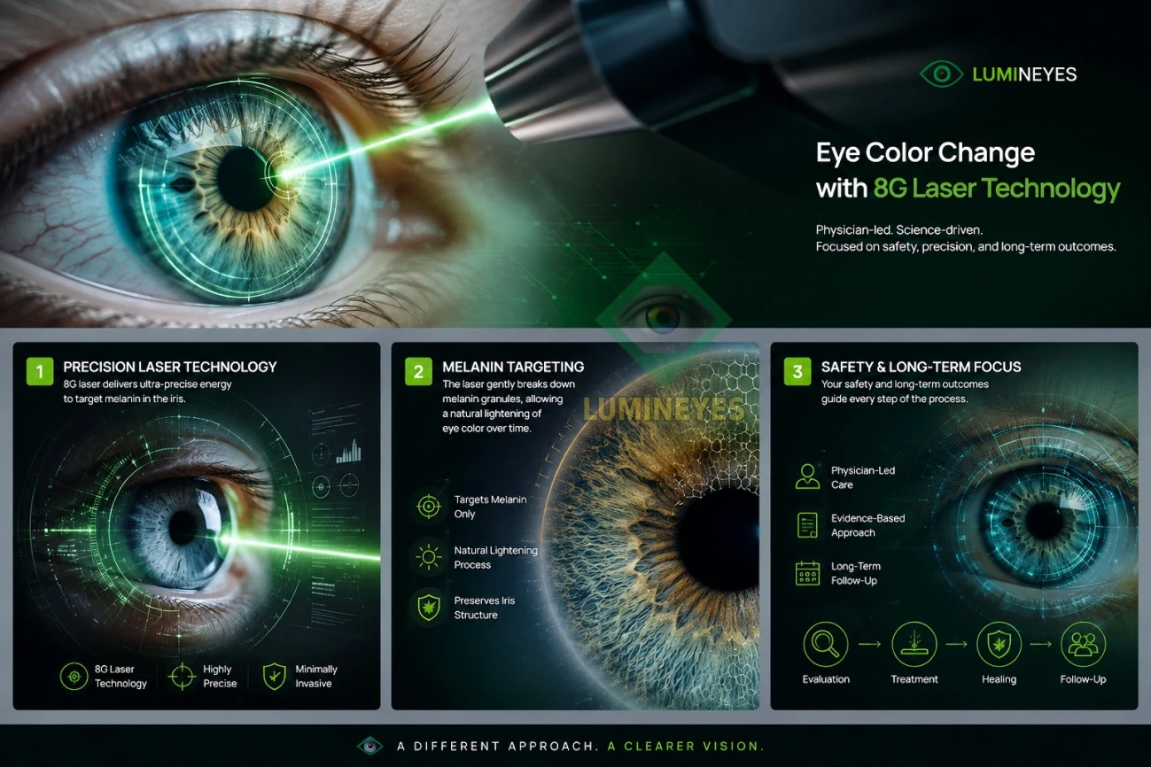 Lumineyes 8G laser technology for physician-led eye color change