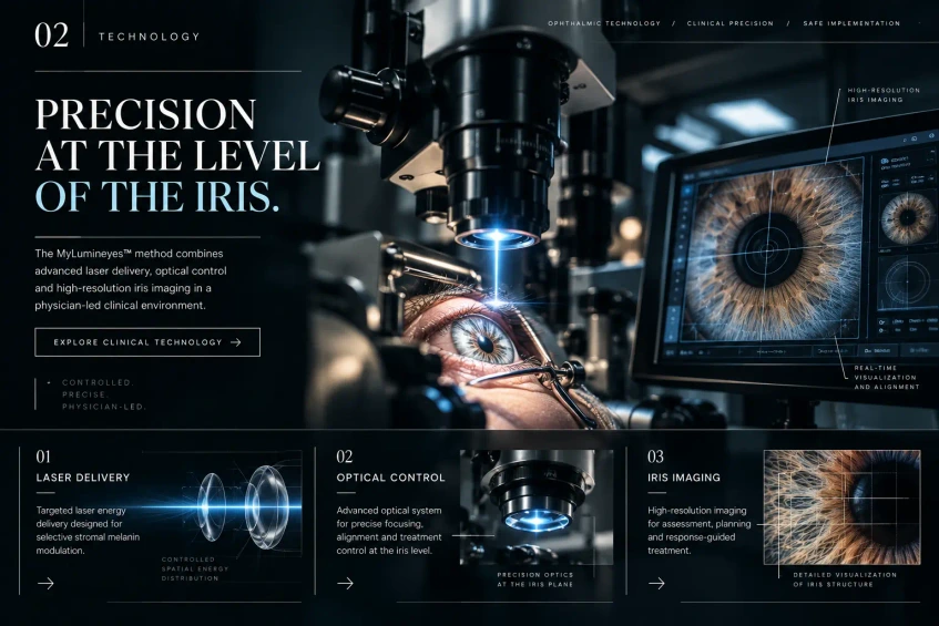 MyLumineyes ophthalmic laser technology for iris pigment modulation