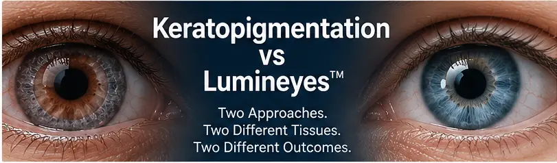 Keratopigmentation vs Lumineyes laser iris depigmentation for eye color change
